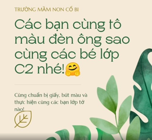 Cùng các bé lớp MGB C2 tô màu đèn ông sao